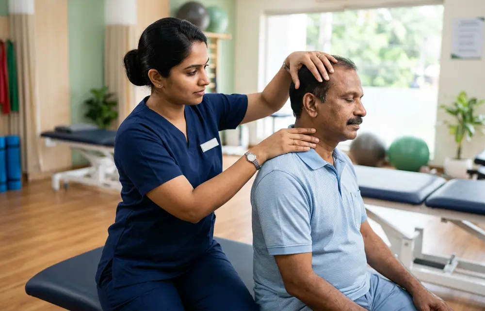 Parkinson's disease physiotherapy and movement training for a patient in Kochi